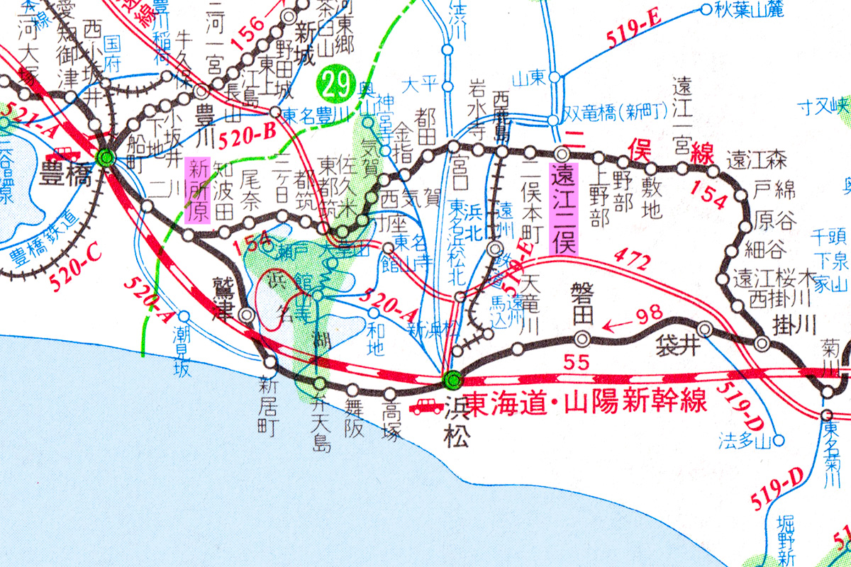 国鉄二俣線路線図